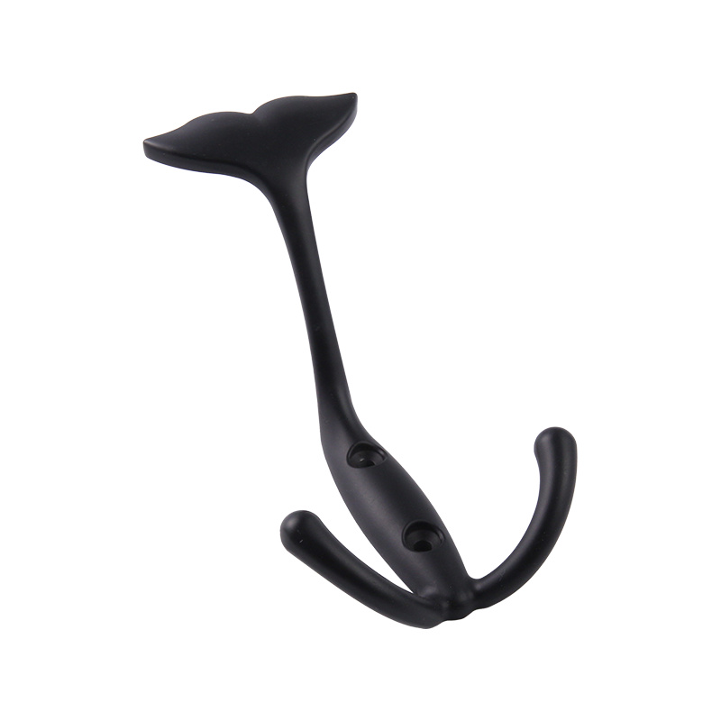 Y109 fishtail zinc alloy double hook coat and hat hook