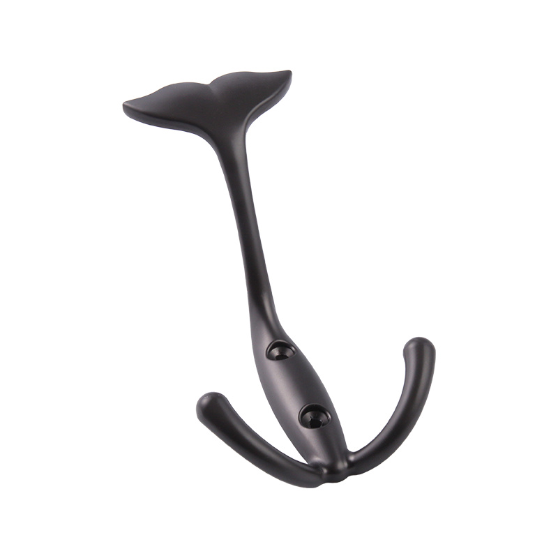 Y109 fishtail zinc alloy double hook coat and hat hook