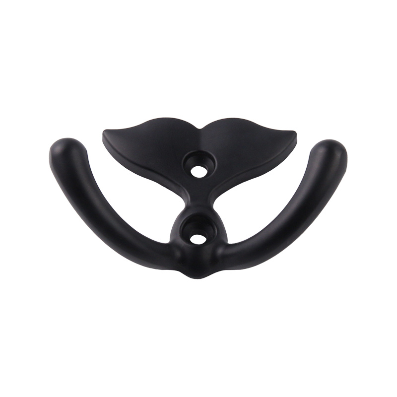 Y109 fishtail zinc alloy double hook coat and hat hook