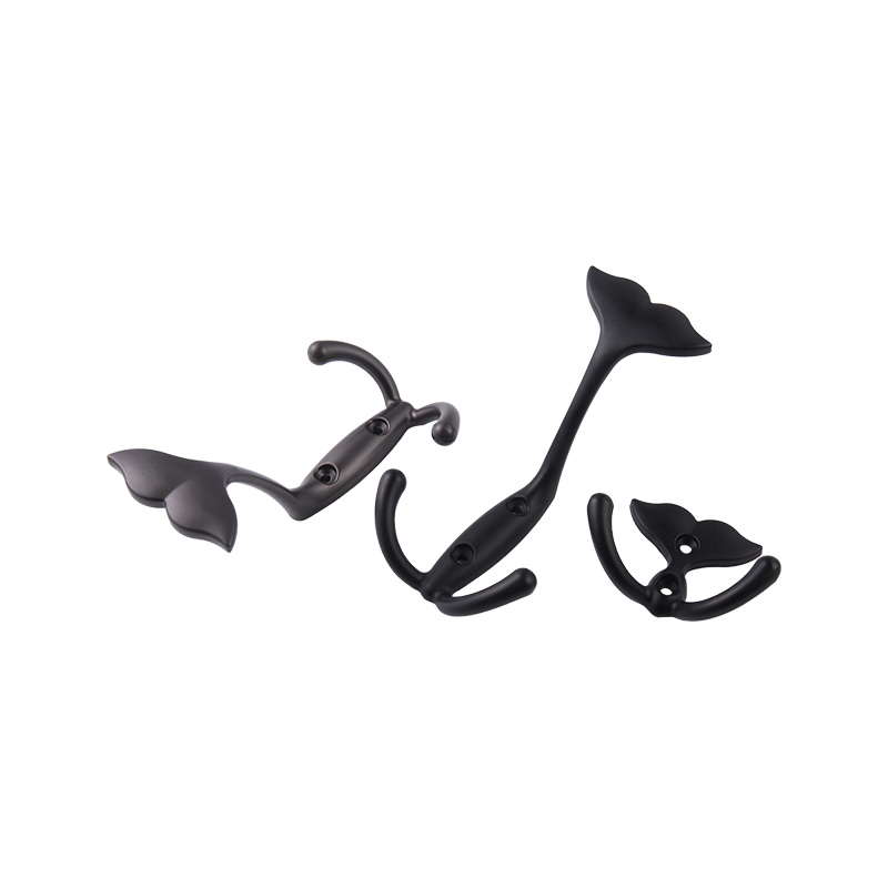 Y109 fishtail zinc alloy double hook coat and hat hook