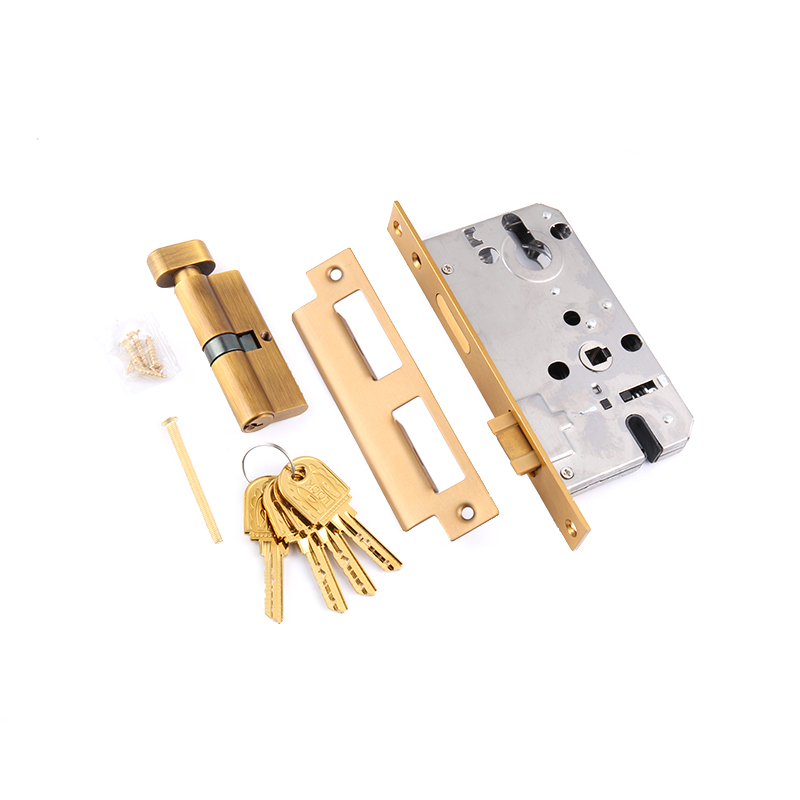 610-510 European retro 24K real gold silent long panel one-piece lock