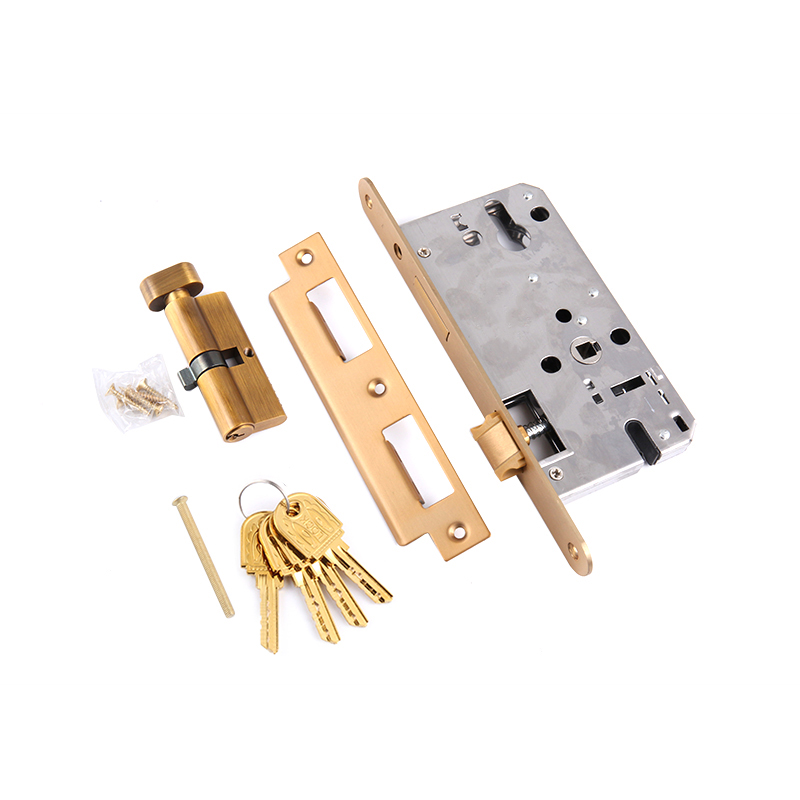 512-315 Angel retro pure copper french silent door lock conjoined lock