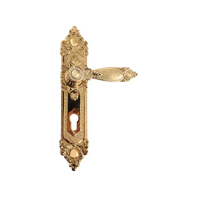 610-510 European retro 24K real gold silent long panel one-piece lock