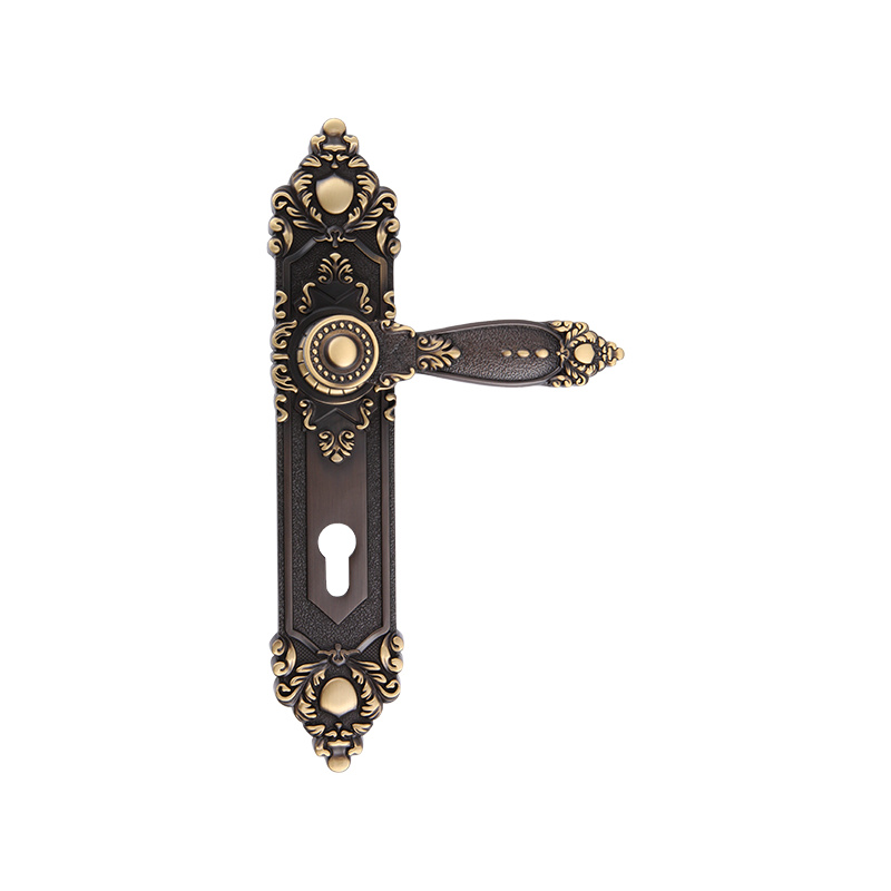 610-510 European retro 24K real gold silent long panel one-piece lock