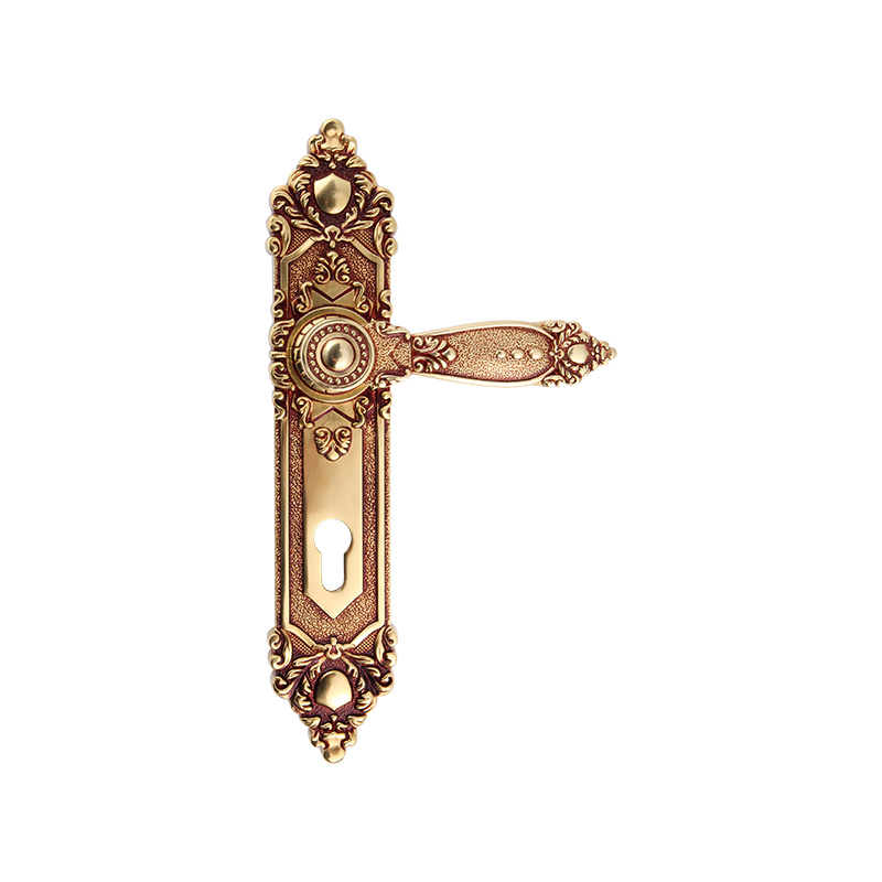 610-510 European retro 24K real gold silent long panel one-piece lock