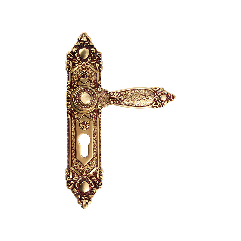 610-510 European retro 24K real gold silent long panel one-piece lock