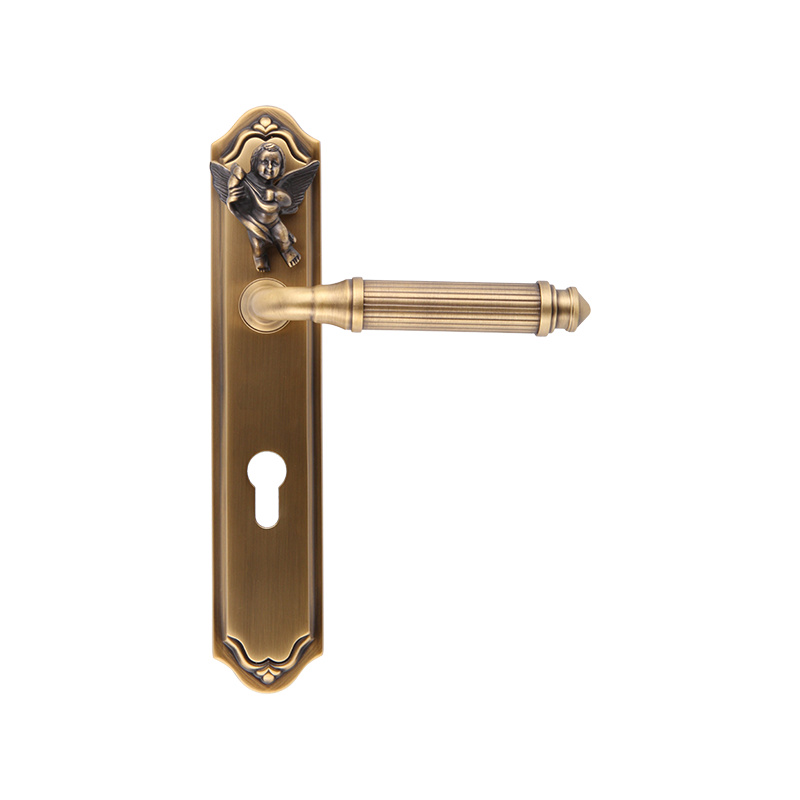 512-315 Angel retro pure copper french silent door lock conjoined lock