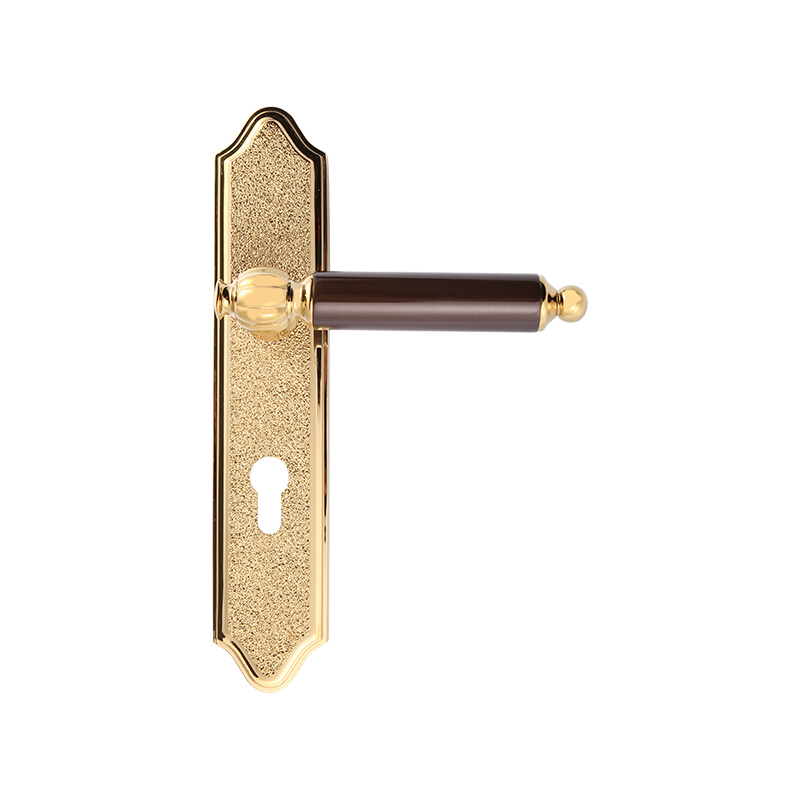 516-316 Pure copper 24K real gold light luxury door lock conjoined lock