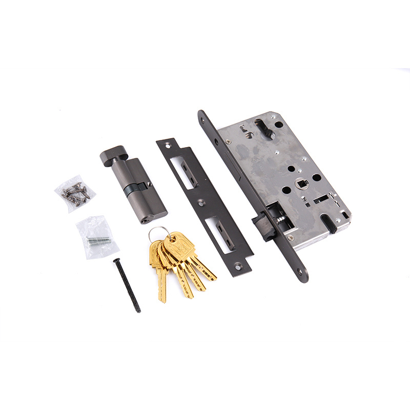 21-311 Retro modern simple light luxury black silent brass split door lock