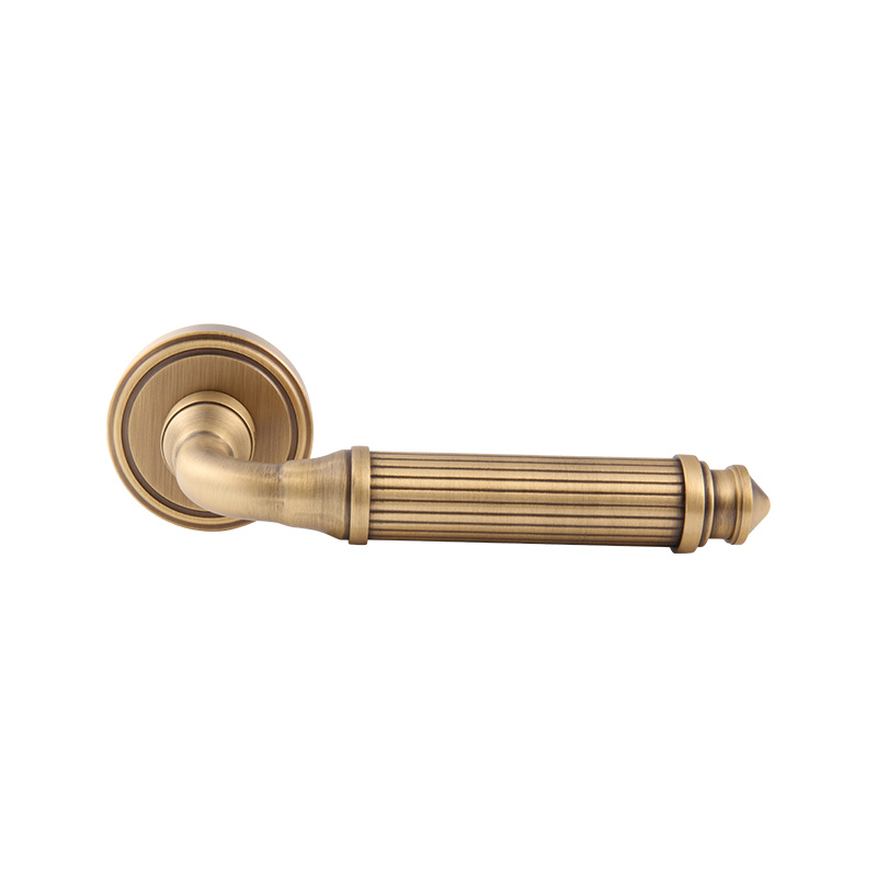 101-315 Retro pure copper French gold indoor split door handle