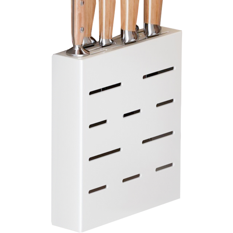 Punch-free space aluminum kitchen rack white simple knife holder