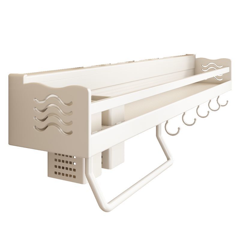 Punch-free wall-mounted integrated storage rack kitchen rack white knife and chopstick combination rack