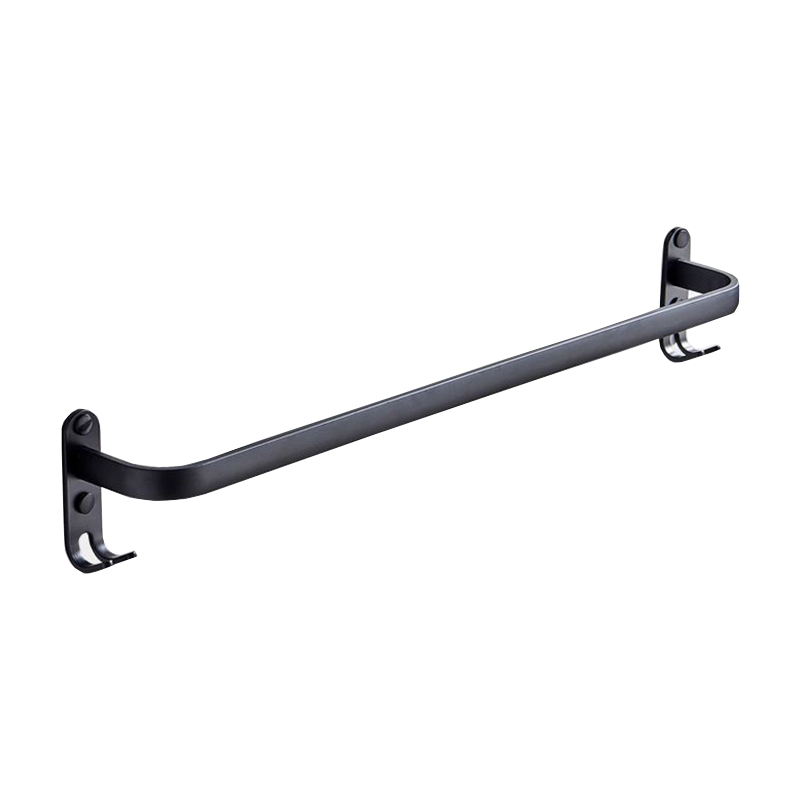 Modern style space aluminum double rod punch-free bathroom towel rack