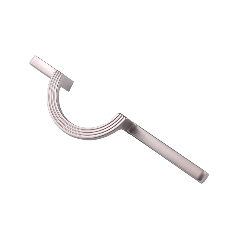 K635 96mm/256mm hole pitch zinc alloy cupboard door pull handle half moon furniture handles