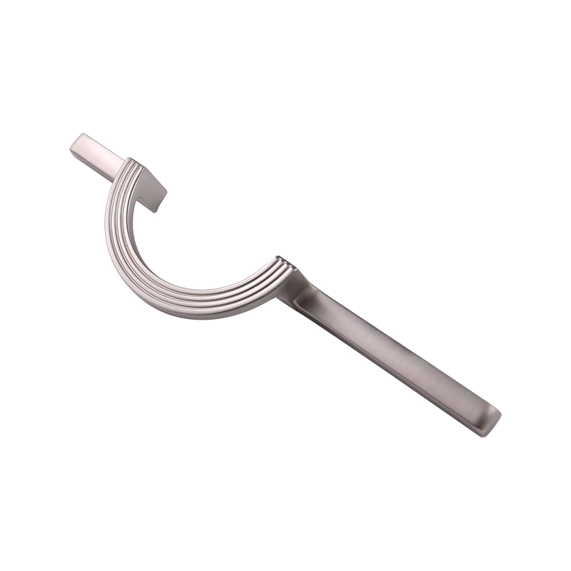 K635 96mm/256mm hole pitch zinc alloy cupboard door pull handle half moon furniture handles