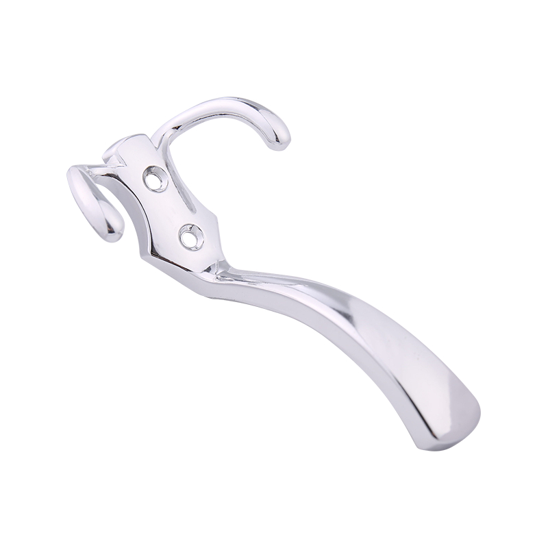 7713 Kitchen and bathroom wall mounted aluminum double hook three hook clothes hook