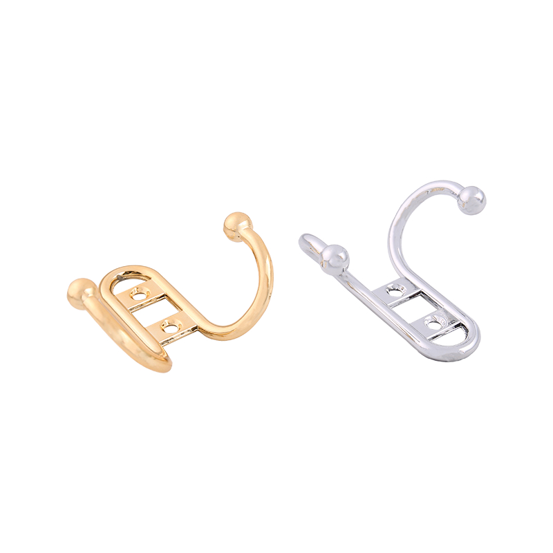 7779 Bright gold bright chrome double hook coat hook